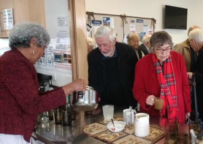 Parishioners serving morning tea after the church service